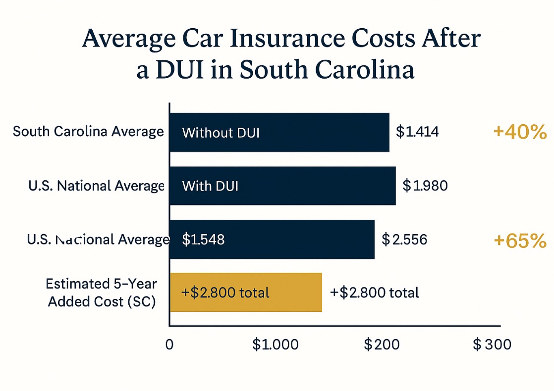 Average Car Insurance Costs After a DUI in South Carolina